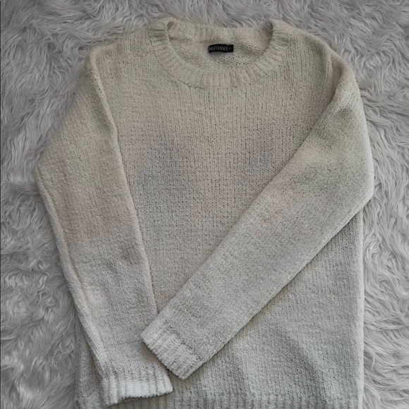 Thick Fuzzy White Sweater - Picture 2 of 2